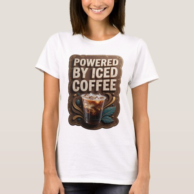 Camiseta Design de Citação de CAFÉ COM GELO POWERED BY Gold (Frente)