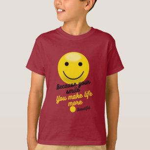 Camiseta Design de Citação de Carinha Sorridente Positiva –