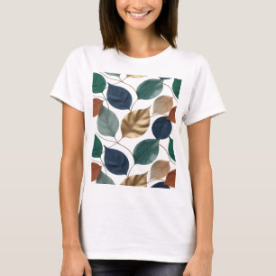 Camiseta Design de Citação de Folhas de Outono Prata Limpo