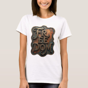 Camiseta Design de Citação Dynamic Gold LIBERDADE