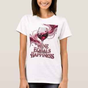 Camiseta Design de Citação Edgy Silver VINHO IGUAL A FELICI