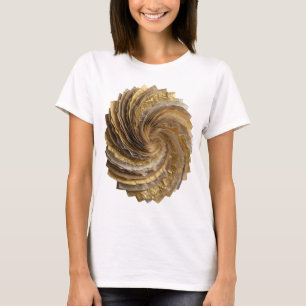Camiseta Design de Citação Espiral Dourada Prata Atraente