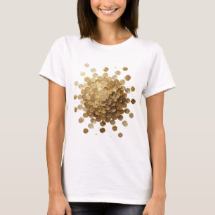 Camiseta Design de citação EXPLOSÃO DE MOEDAS DE OURO Doura