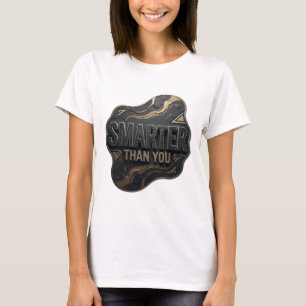 Camiseta Design de Citação Icônico Prata MAIS INTELIGENTE Q