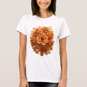 Camiseta Design de Citação Snappy Silver ROSAS DOURADAS