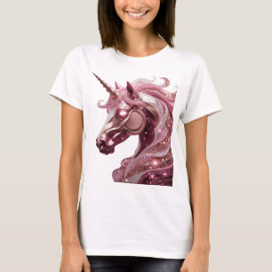Camiseta Design de Citação UNICÓRNEO Prateado Esbelto