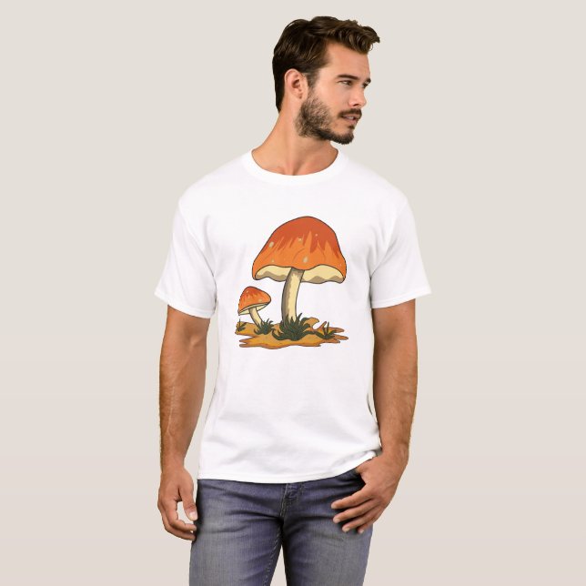 Camiseta Design de Cogumelo de Criação Única (Frente Completa)