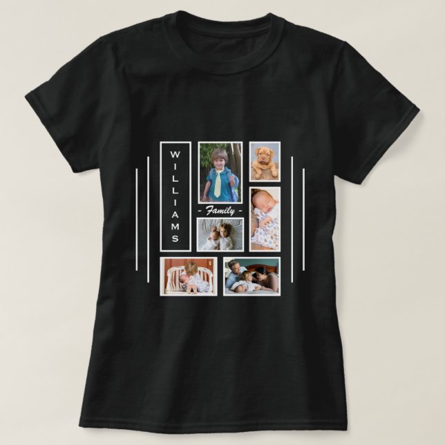 Camiseta Design de Colagem Personalizada de Fotos Mulheres (Frente do Design)