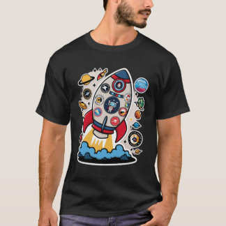Camiseta Design de Coletor de Foguetes de Espaço Reproduzid