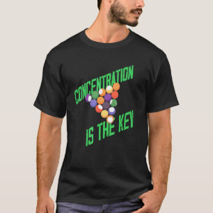 Camiseta Design de Concentração de Tacos de Bilhar