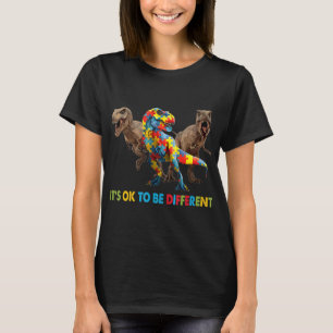 Camiseta Design de Consciência do Autismo Dinossauro apres
