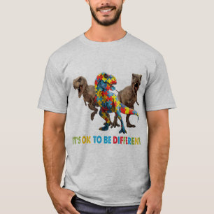 Camiseta Design de Consciência do Autismo Dinossauro apres