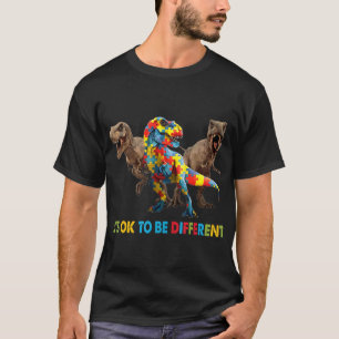Camiseta Design de Consciência do Autismo Dinossauro apres
