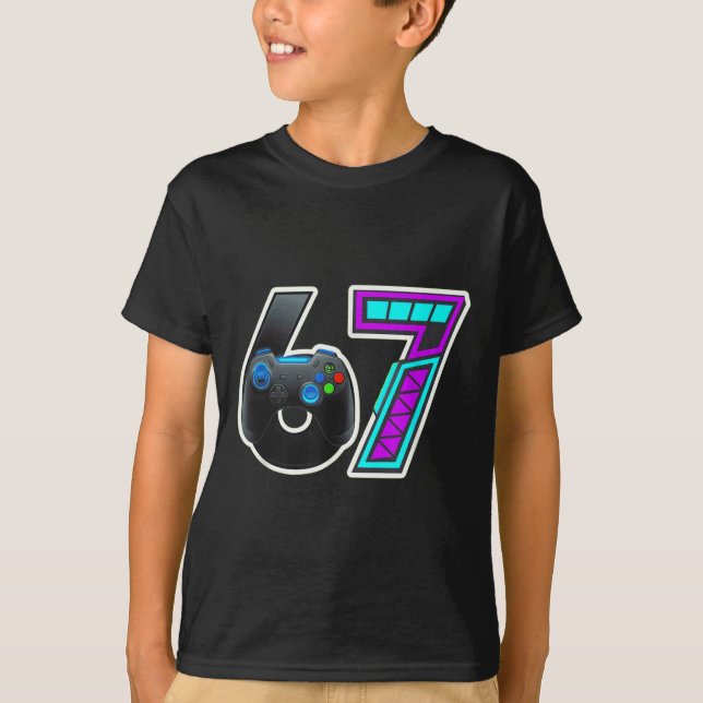 Camiseta Design de controle de console para 67 jogadores (Frente)