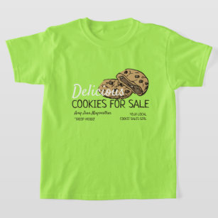 Camiseta Design de cookies, drenagem de fundos de vendas de