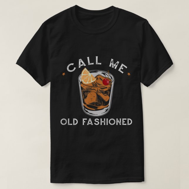 Camiseta Design de Coquetel Old Fashioned Me Chame (Frente do Design)
