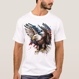 Camiseta Design de cor de água da águia americana