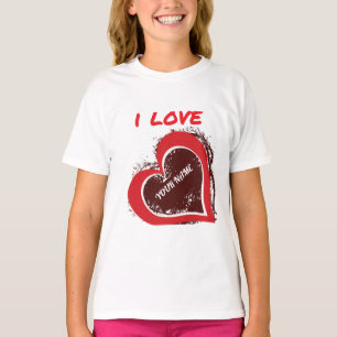 Camiseta Design de Coração de Amor Grunge Editável – Adicio