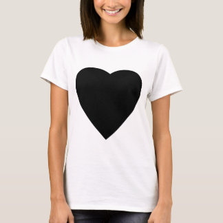 Camiseta Design de Coração de Amor Negro e Branco.