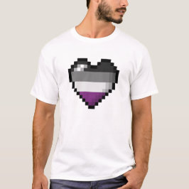 Camiseta Design de Coração de Pixel Grande no Sinalizador d