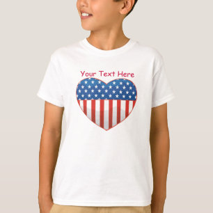 Camiseta Design de Coração Patriótico Personalizável
