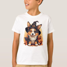Design de Corgi Bonito com Pumpkins e Chapéu de Br