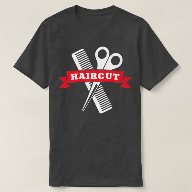 Camiseta Design de corte de cabelo (Frente do Design)