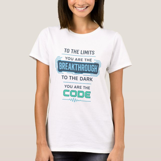 Camiseta DESIGN de cotação AI - Avanço para codificar a esc (Frente)