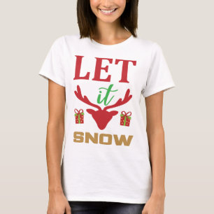 Camiseta Design de Cotação de Natal Deixe-o nevar
