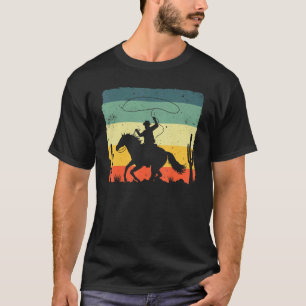 Camiseta Design de Cowboy Western Retrô para Homens e Rapaz