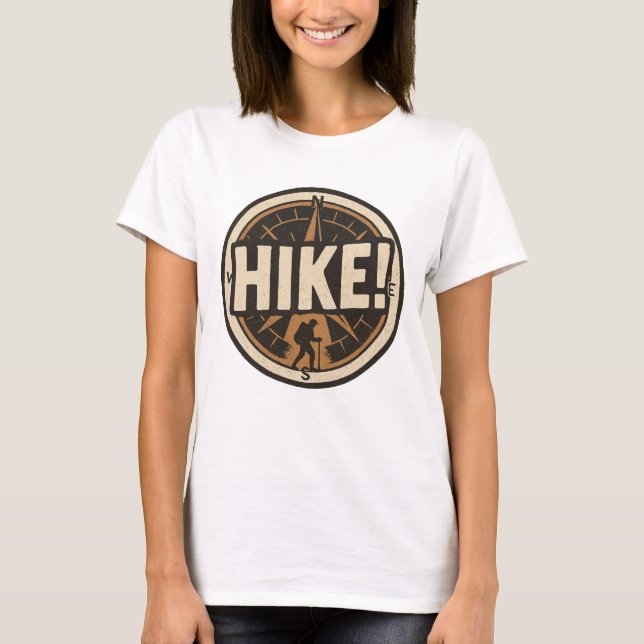 Camiseta Design de Crachá Compass e Hiker (Frente)