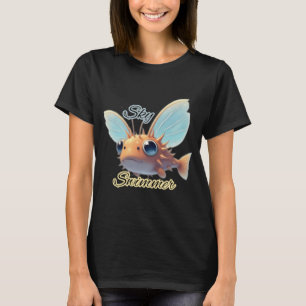Camiseta Design de Criatura de Fantasia Nadar no Céu