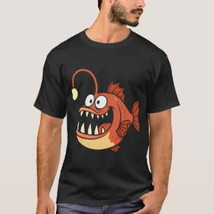 Camiseta Design de criatura do mar profundo peixe-lanterna 