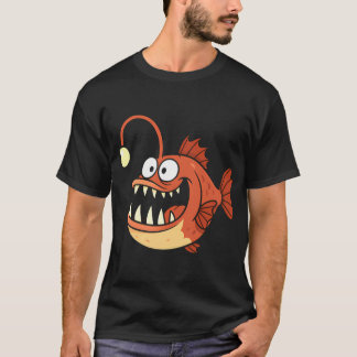 Camiseta Design de criatura do mar profundo peixe-lanterna