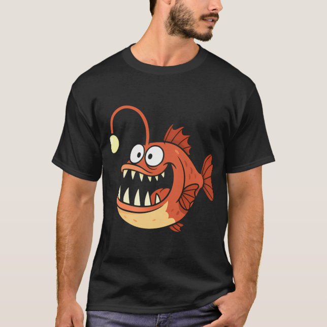 Camiseta Design de criatura do mar profundo peixe-lanterna  (Frente)