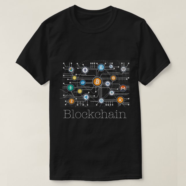 Camiseta Design de Criptografia de Rede Blockchain (Frente do Design)