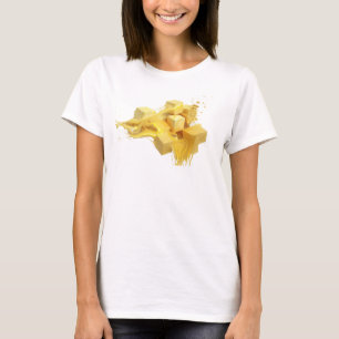 Camiseta Design de Cubos Abstratos de Ouro Único