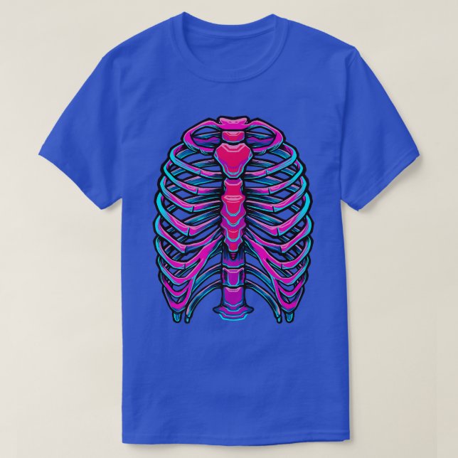 Camiseta Design de Cyber Azul Cor-de-Rosa Brilhante  (Frente do Design)