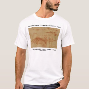 Camiseta Design de da Vinci para uma máquina de vôo