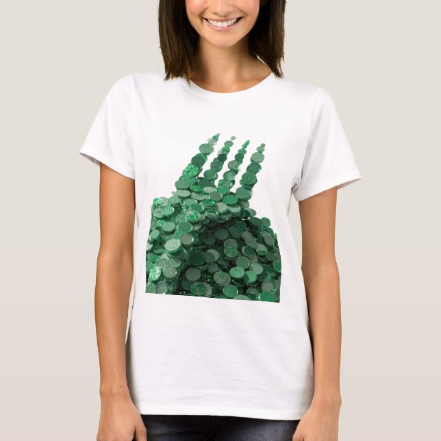 Camiseta Design de declaração Crisp Green GREEN COINS (Frente)