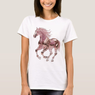 Camiseta Design de declaração de cavalo prateado com brilho
