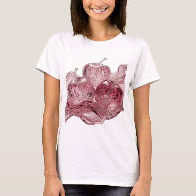 Camiseta Design de declaração de maçãs de vidro prateadas d (Frente)