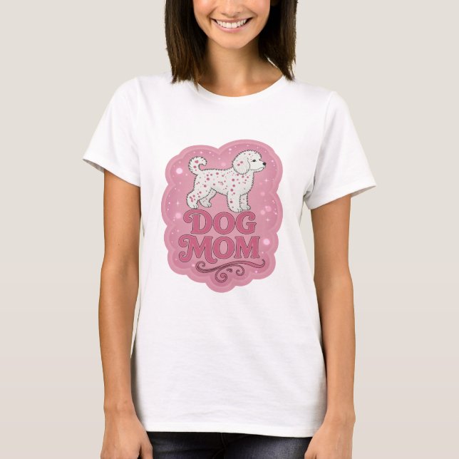 Camiseta Design de declaração de MÃE DE CACHORRO Rosa Snapp (Frente)
