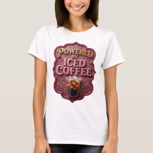 Camiseta Design de declaração de ouro ousado com café gelad