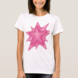 Camiseta Design de declaração estrela cor-de-rosa icônica