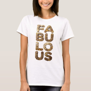 Camiseta Design de declaração FABULOSO em Ouro Limpo