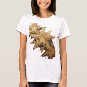 Camiseta Design de declaração FRESH SILVER ESTRELAS DORADAS