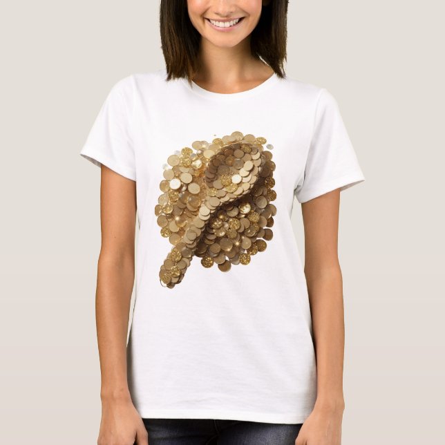 Camiseta Design de declaração GEMS OF ABUNDANCE em Ouro Div (Frente)
