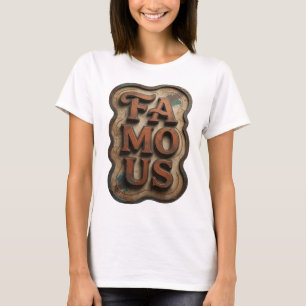 Camiseta Design de declaração laranja atraente FAMOSO