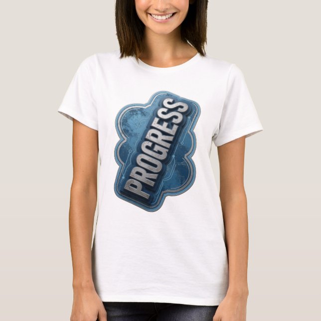 Camiseta Design de declaração PROGRESS Silver Jovem (Frente)